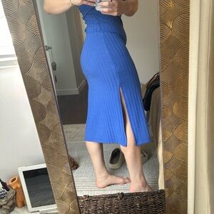 Mudo Side Slit Blue Dress